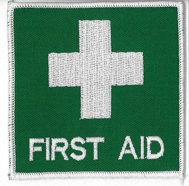 Max Global Products FAB First Aid Cloth Badge, 80mm x 80mm, Sewn-On