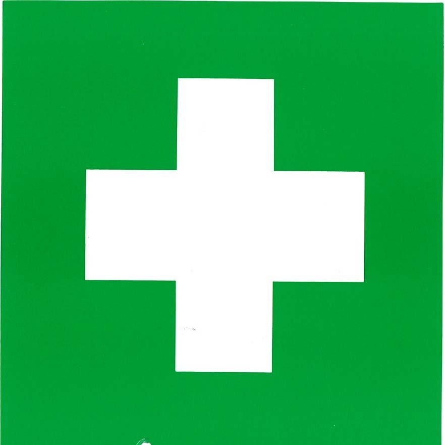 Max Global Products FKSL First Aid Kit Label, Adhesive, Large, 150mm x 150mm