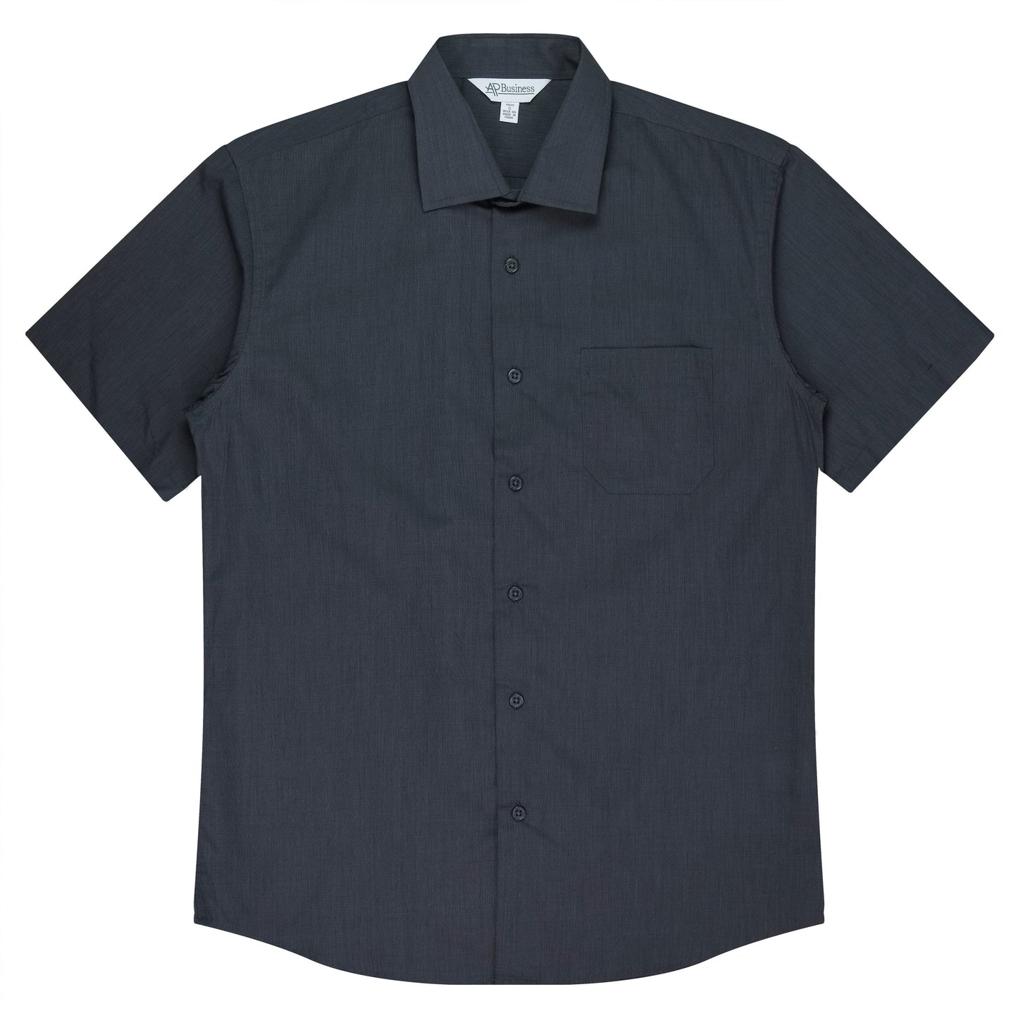 SHADOW GREY - Grange Mens Shirt Short Sleeve