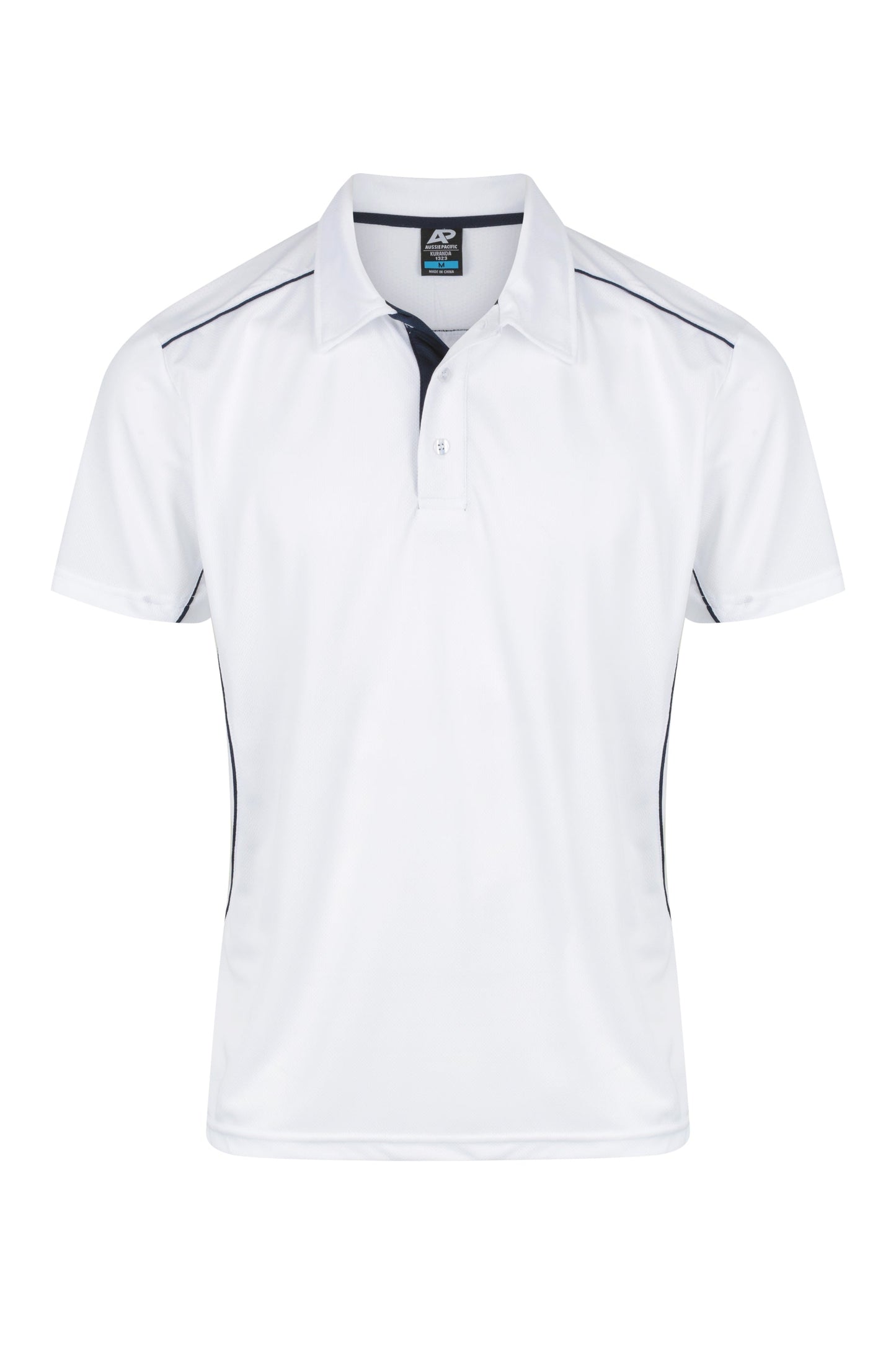 WHITE/NAVY - Kuranda Mens Polos