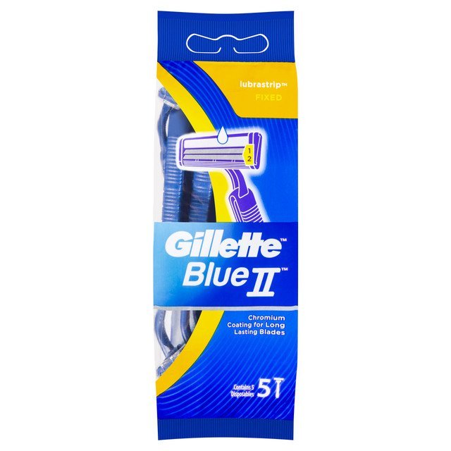 PROCTER & GAMBLE 181889 Gillette Blue II Sensitive Skin Razor Pack of 5