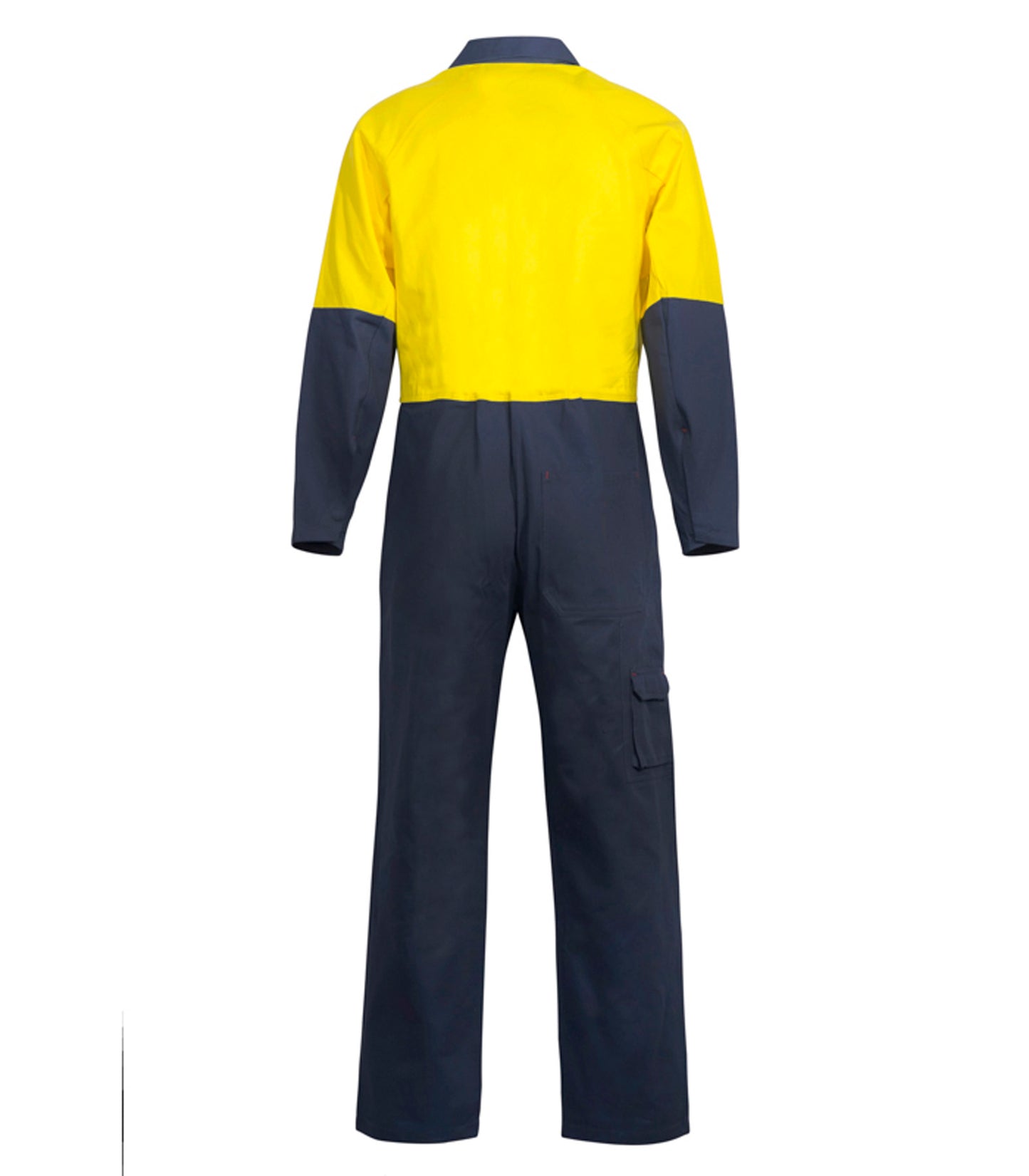 Workcraft WC3059 Mens Hi Vis Poly/Cotton Coveralls in Yellow/Navy