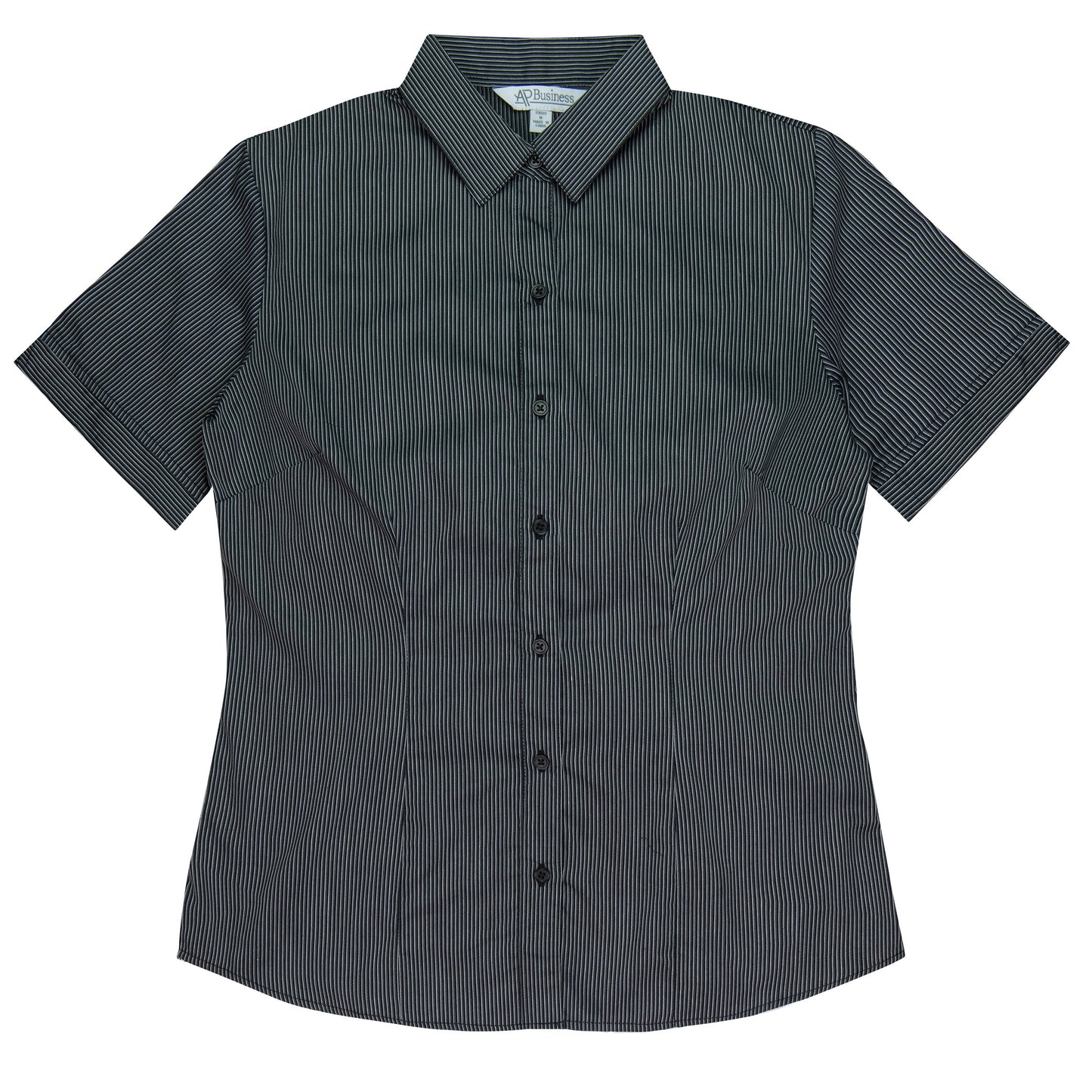 BLACK/SILVER - Henley Lady Shirt Short Sleeve