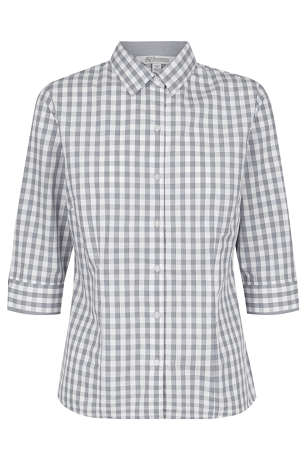 CHARCOAL/SILVER - Devonport Lady Shirt 3/4 Sleeve