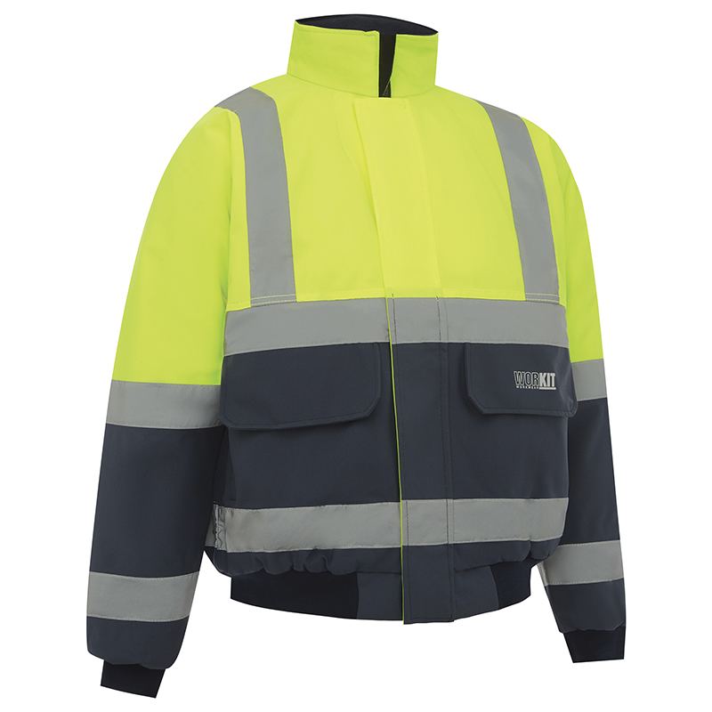 WORKIT Workwear Hi Vis 2 Tone Wet Weather Bomber Taped Jacket