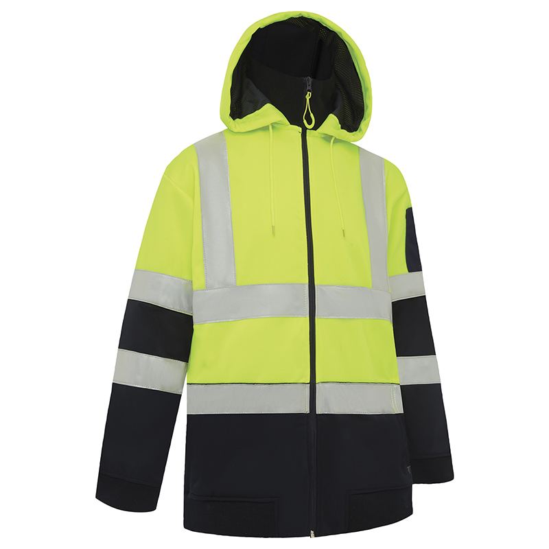WORKIT Workwear Hi Vis 2 Tone Full Zip Tech Fleece Taped Hoodie