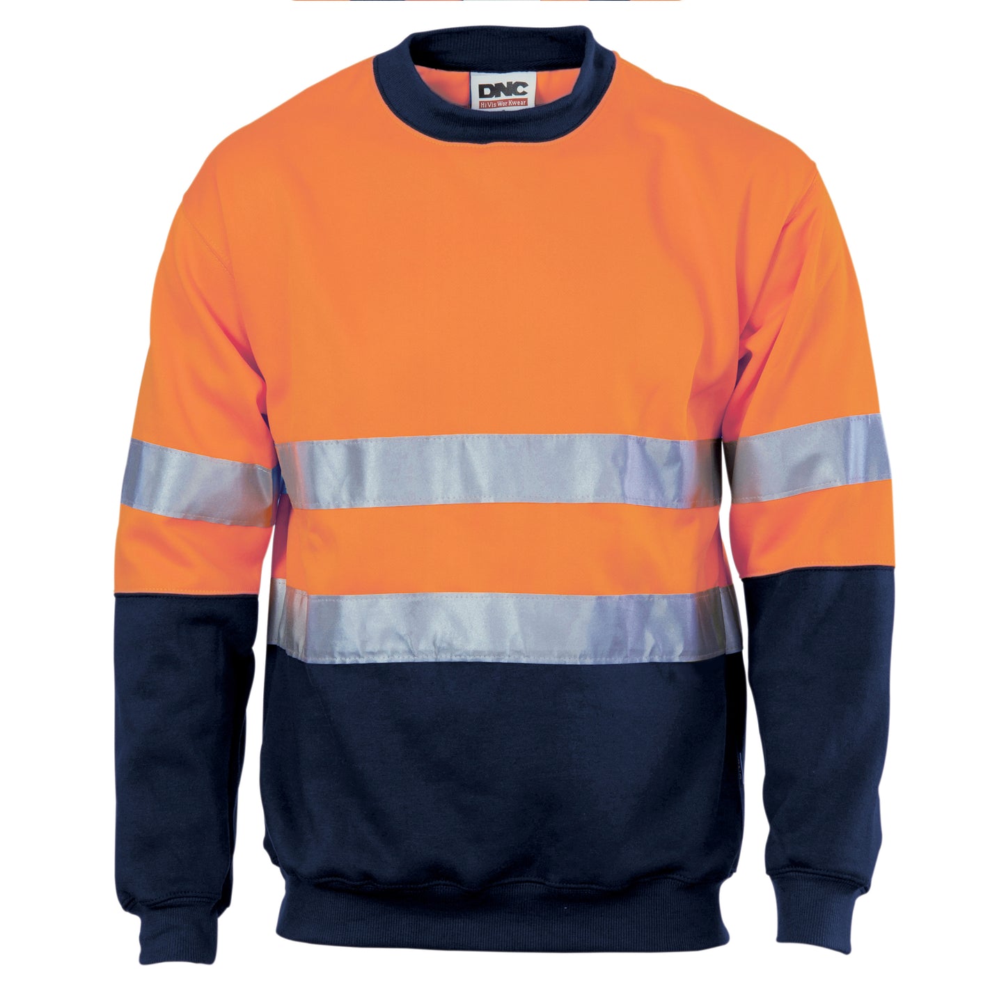 3824 HiVis Two Tone Fleecy Sweat Shirt (Sloppy Joe) with CSR R/Tape Crew-Neck