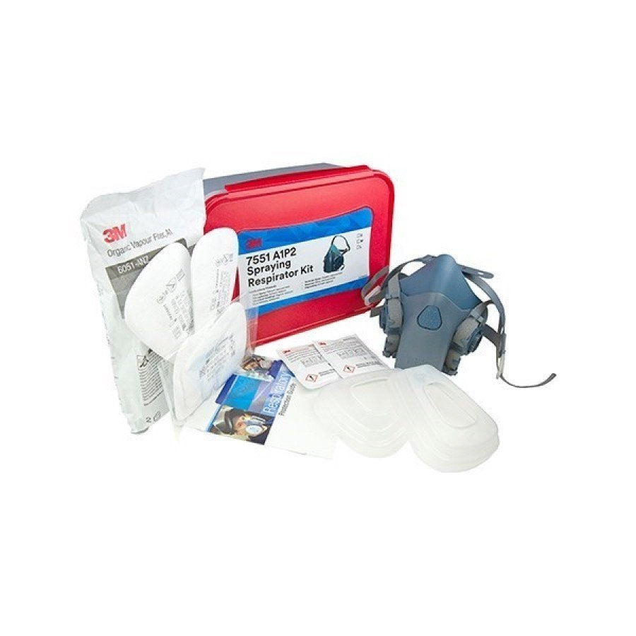 3M AUST 3M7551 Half Face Respirator Starter Kit — Spray Painting A1P2, Medium