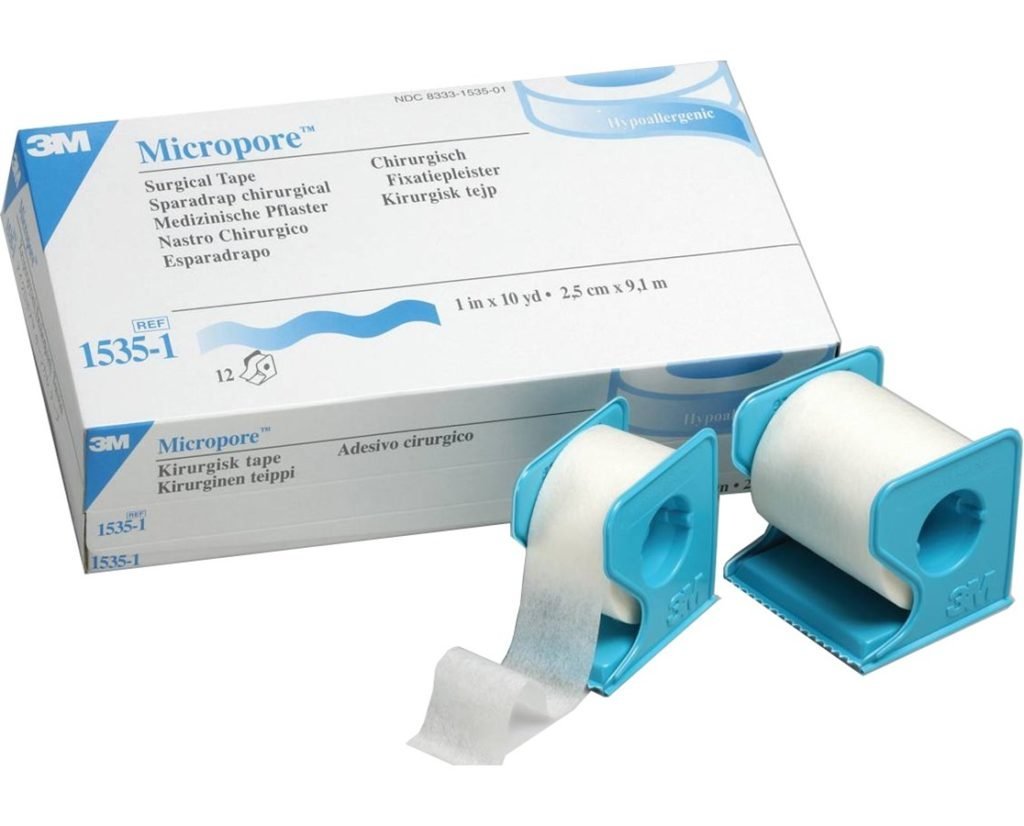 SOLVENTUM 3M1535-112 Micropore Paper Tape with Dispenser 2.5cm x 9m Box of 12 Rolls
