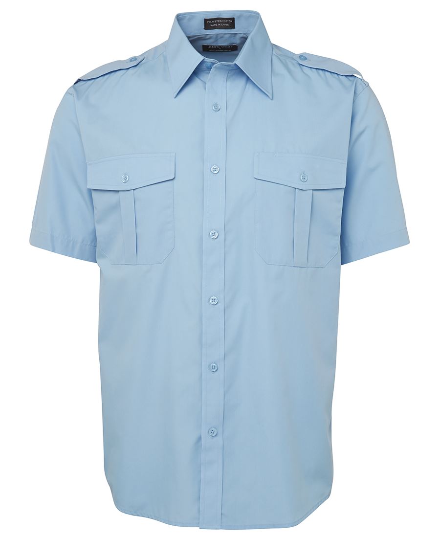 JB's S/S Epaulette Shirt Black- Xs