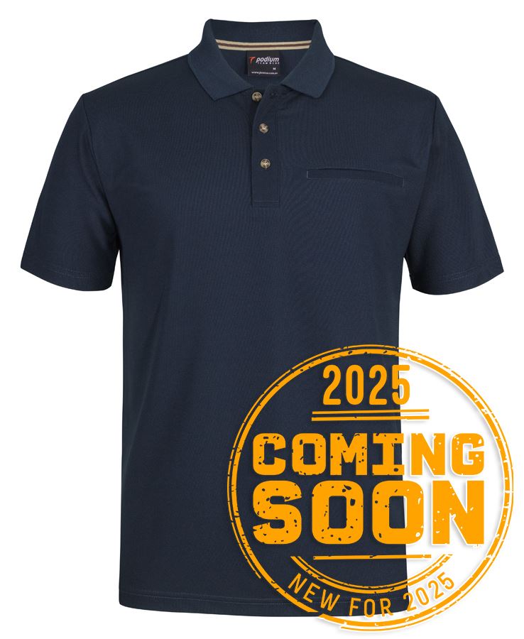 Podium S/S Recycled Polyester Pocket Polo Black