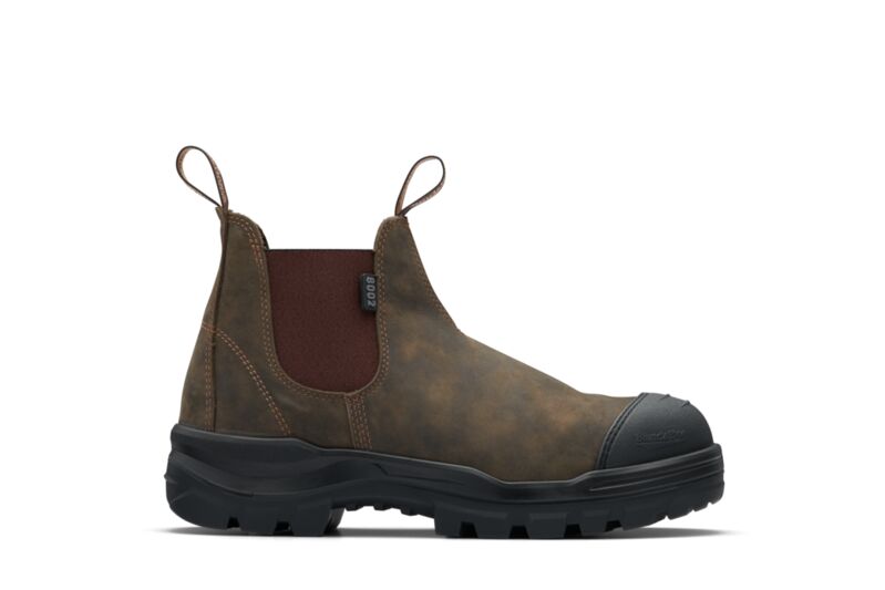 Blundstone 8002 RotoFlex Rustic brown water-resistant nubuck TPU elastic side safety boot