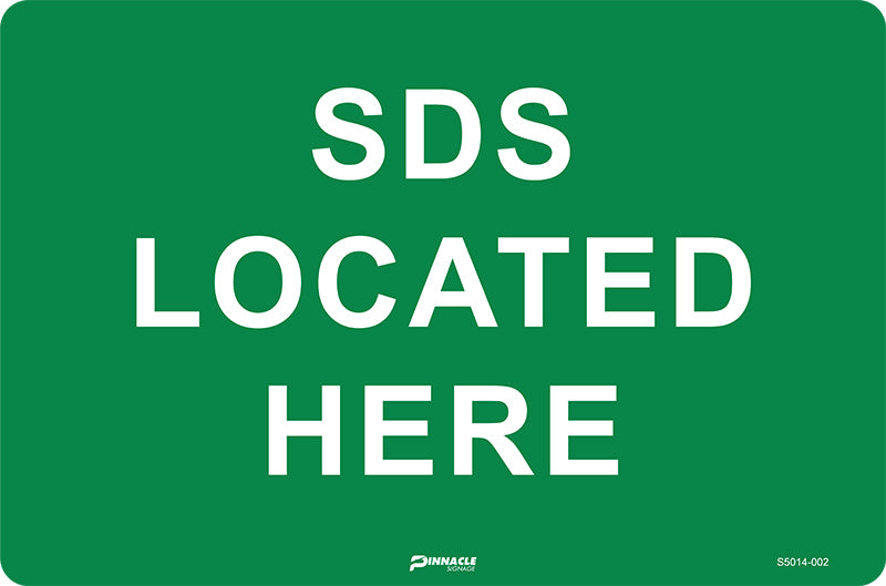 Max Global Products S5014 SDS Located Here Sign