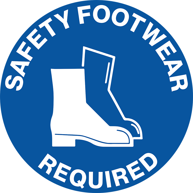 Max Global Products F1091-046 Floor Graphics, , Anti-Slip, Safety Footwear Required, Round Sign
