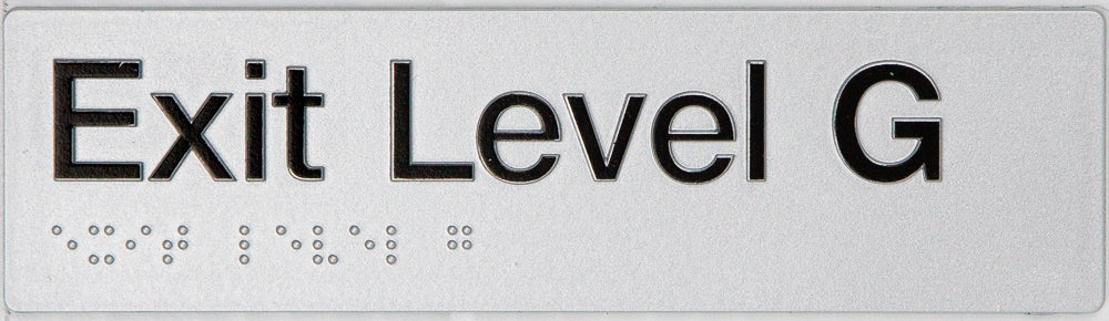 Max Global Products BS072 Sign, Exit Level Ground, , Silver/Black PVC