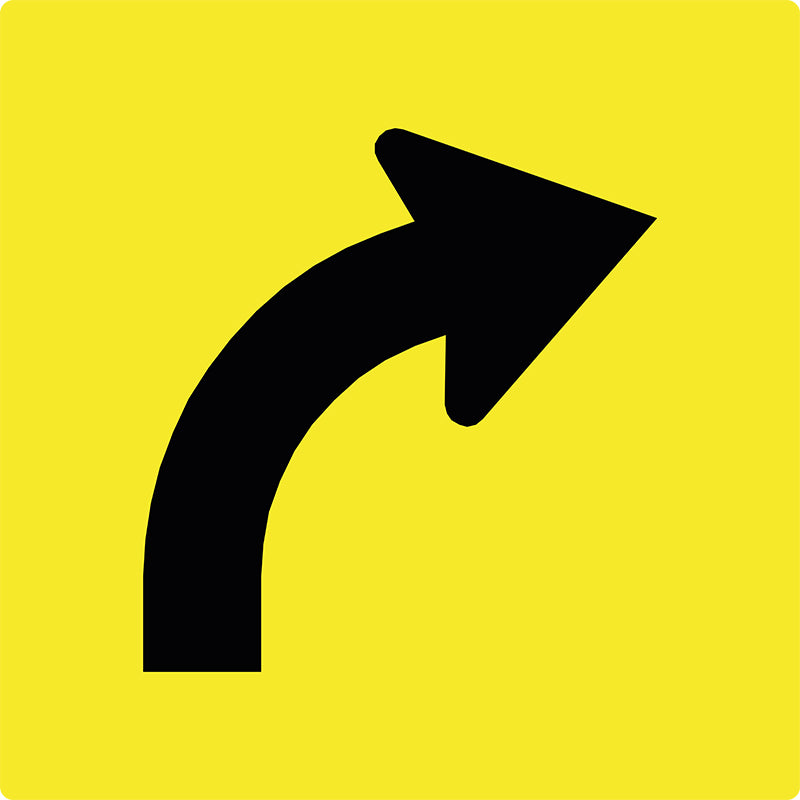 Max Global Products MM578 Right Curve (Symbolic), Multi Message Sign