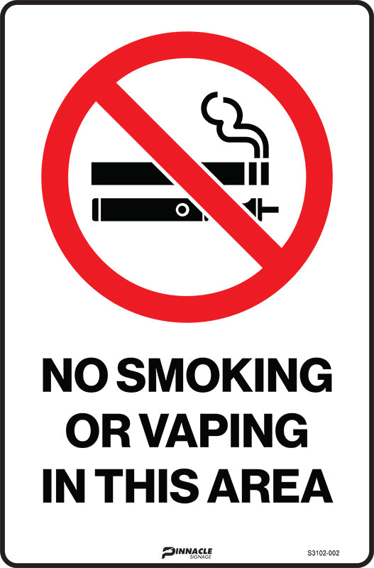 Max Global Products S3102 No Smoking Or Vaping In This Area Sign