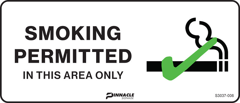 Max Global Products S3037 Smoking Permitted In This Area Only Sign