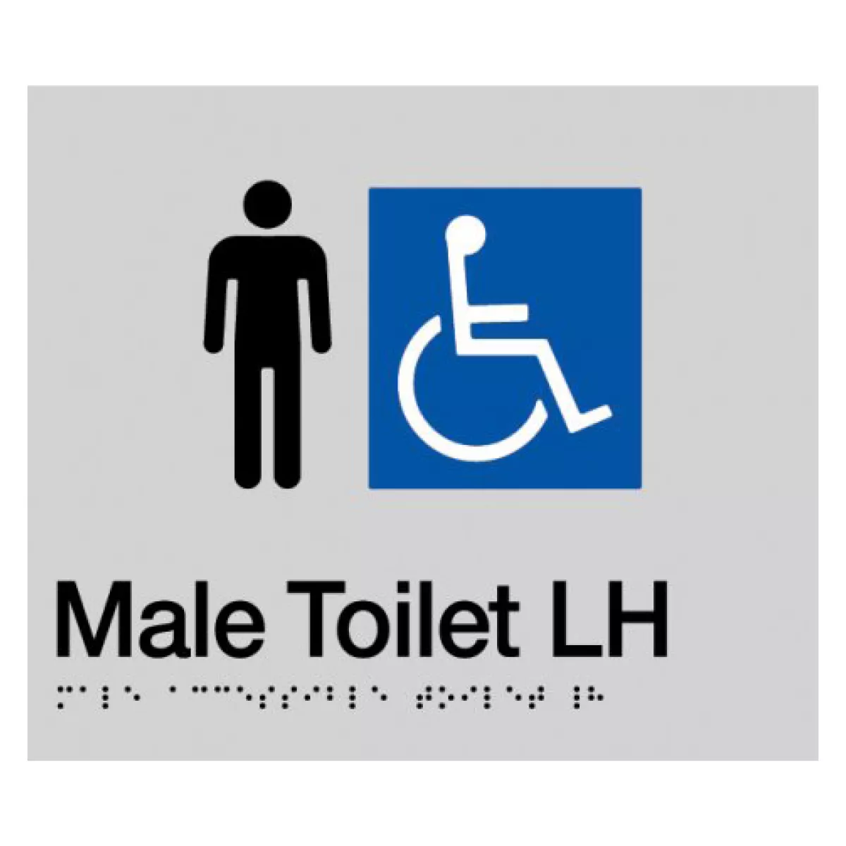 Max Global Products BS005 Sign, Male Wheelchair Accessible Toilet Left Hand, , Blue/White PVC