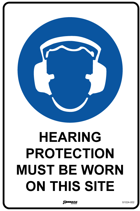 Max Global Products S1024 Hearing Protection Must Be Worn On This Site Sign