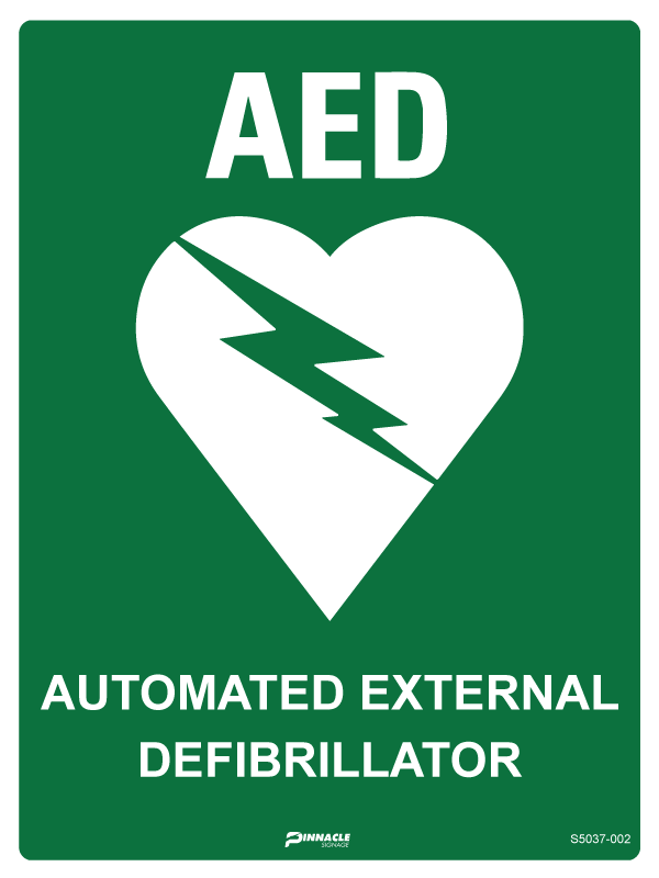 Max Global Products S5037 AED Automated External Defibrillator Sign