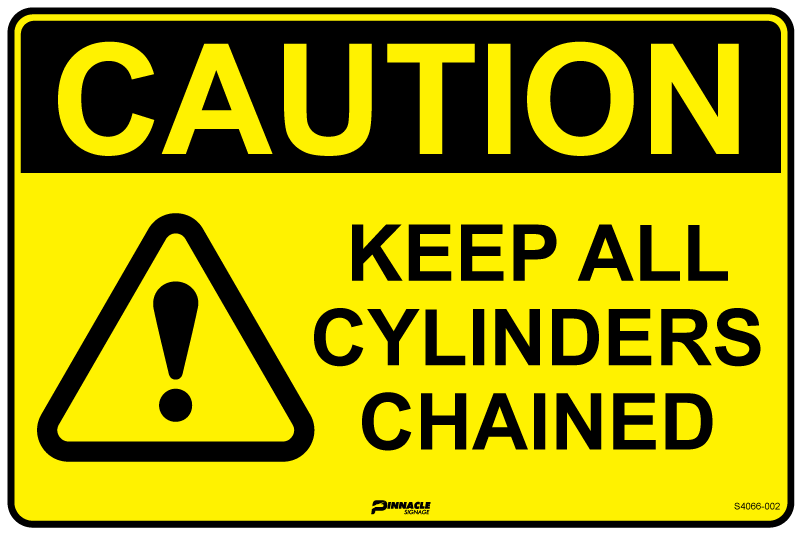 Max Global Products S4066 Caution Keep All Cylinders Chained Sign