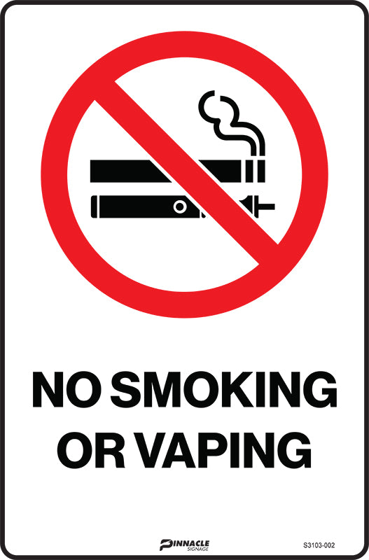 Max Global Products S3103 No Smoking Or Vaping Sign