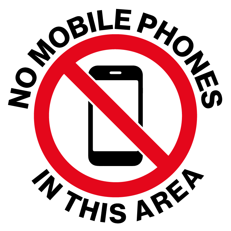 Max Global Products F1061-046 Floor Graphics, , Anti-Slip, No Mobile Phones In This Area, Round Sign