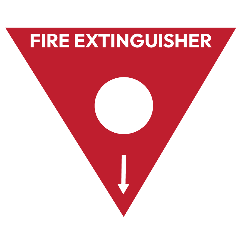 Max Global Products S5257 Fire Extinguisher Marker, AB(E) Powder (White Circle), Triangle