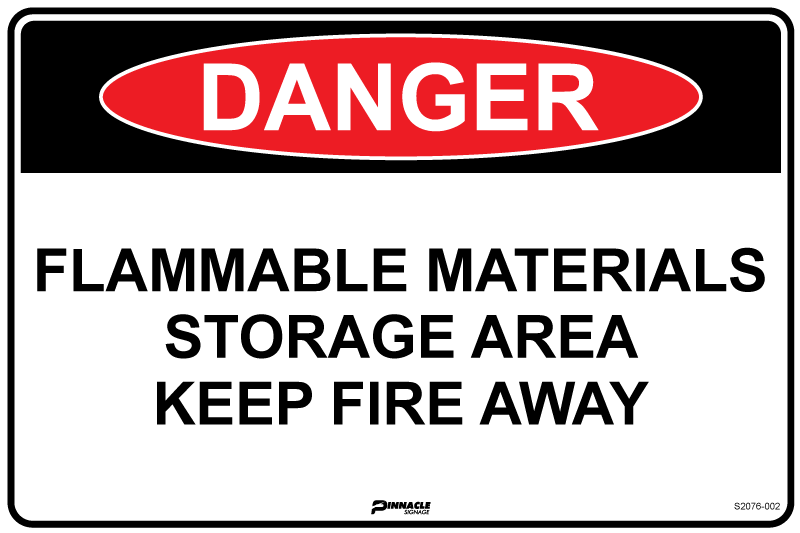 Max Global Products S2076 Danger Flammable Materials Storage Area Keep Fire Away Sign