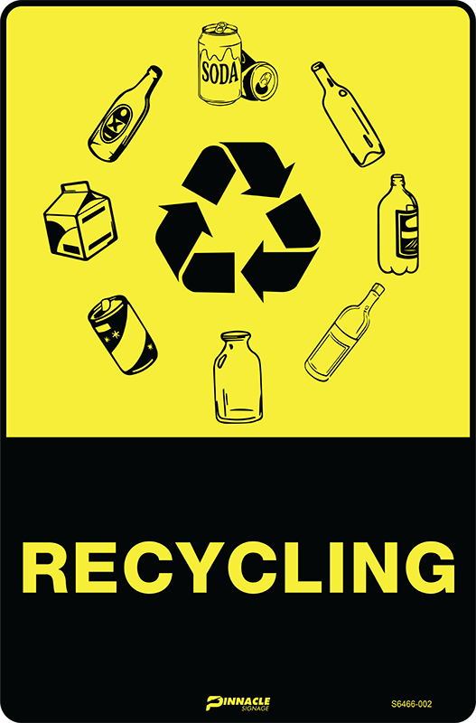 Max Global Products S6466 Recycling (Bottles & Cans) Sign