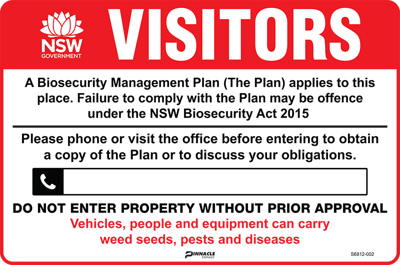 Max Global Products S6812 Farm Biosecurity Sign (Compliant In NSW)