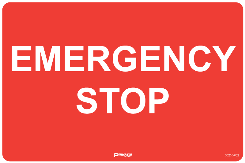 Max Global Products S5235 Emergency Stop (No Picto) Sign