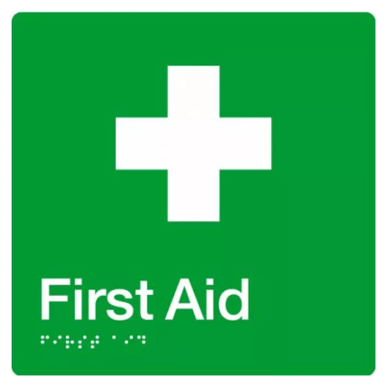 Max Global Products BS058 Sign, First Aid, , Green/White PVC