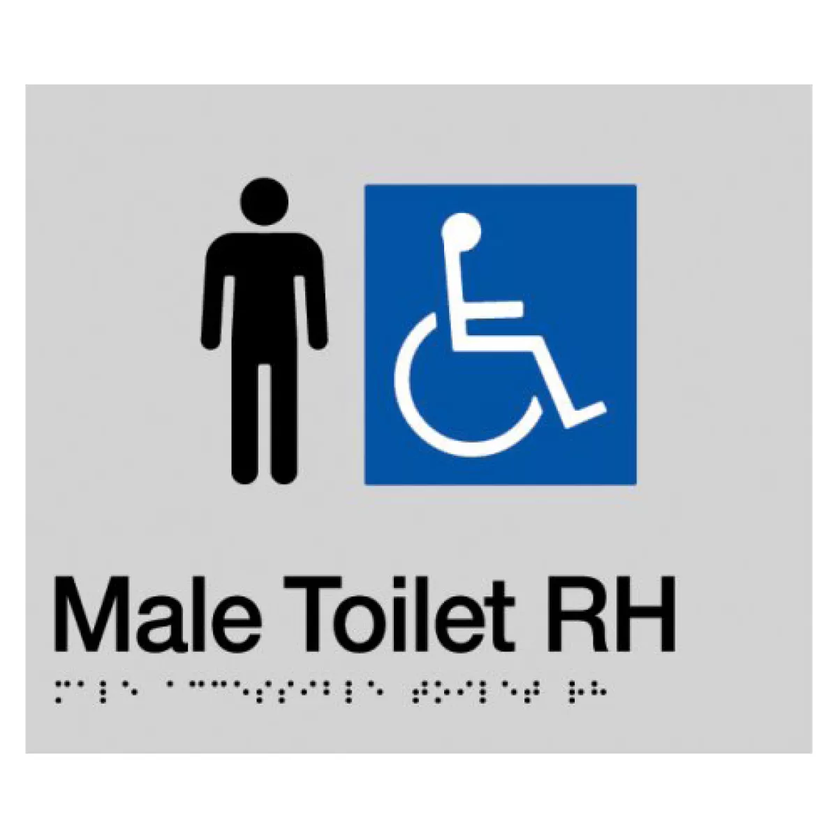 Max Global Products BS006 Sign, Male Wheelchair Accessible Toilet Right Hand, , Blue/White PVC