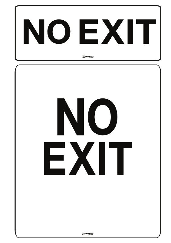Max Global Products S8719 No Exit, Black on White Sign