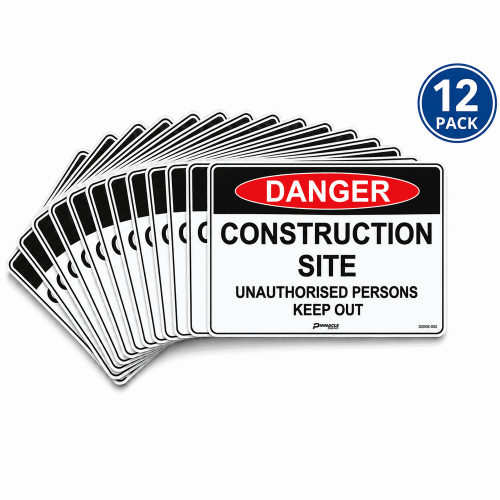 Max Global Products S2006 Danger Construction Site Unauthorised Persons Keep Out Sign