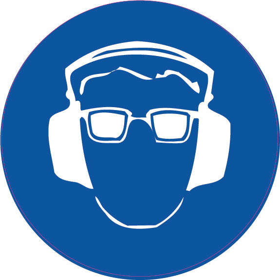 Max Global Products S1065 Hearing and Eye Protection Pictogram, Disc Sign