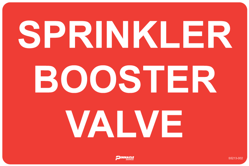 Max Global Products S5213 Sprinkler Booster Valve Sign