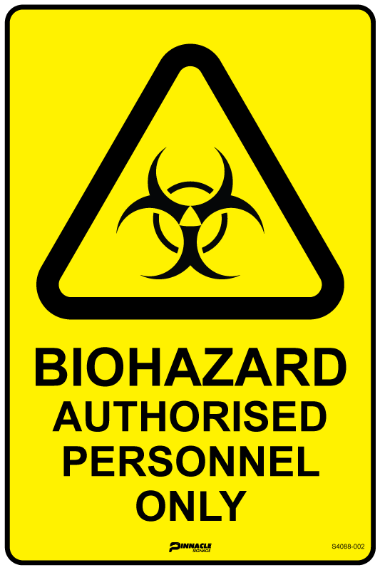 Max Global Products S4088 Biohazard Authorised Personnel Only Sign
