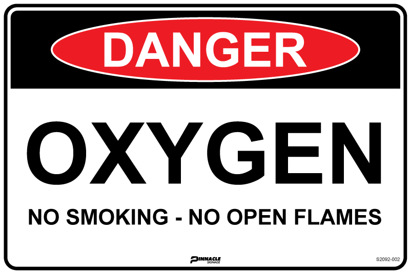 Max Global Products S2092 Danger Oxygen No Smoking - No Open Flames Sign