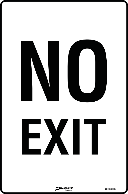 Max Global Products S8838 No Exit Sign