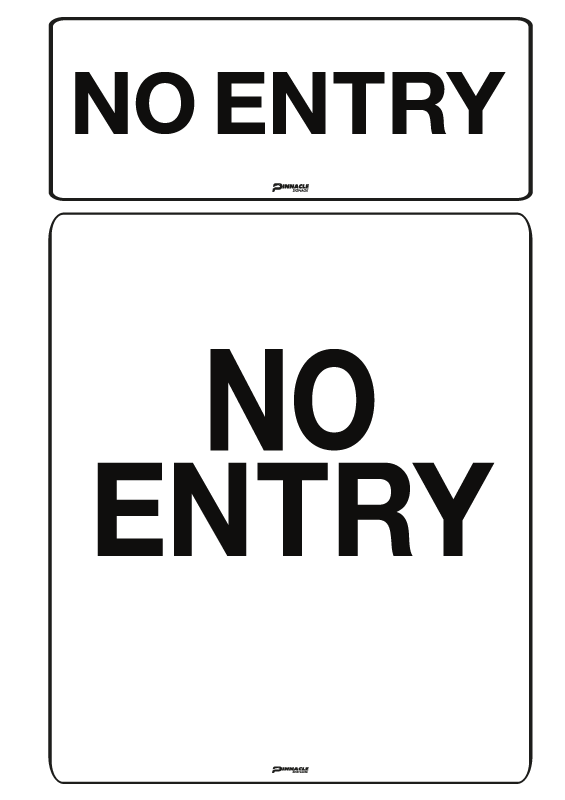 Max Global Products S8724 No Entry, Black on White Sign