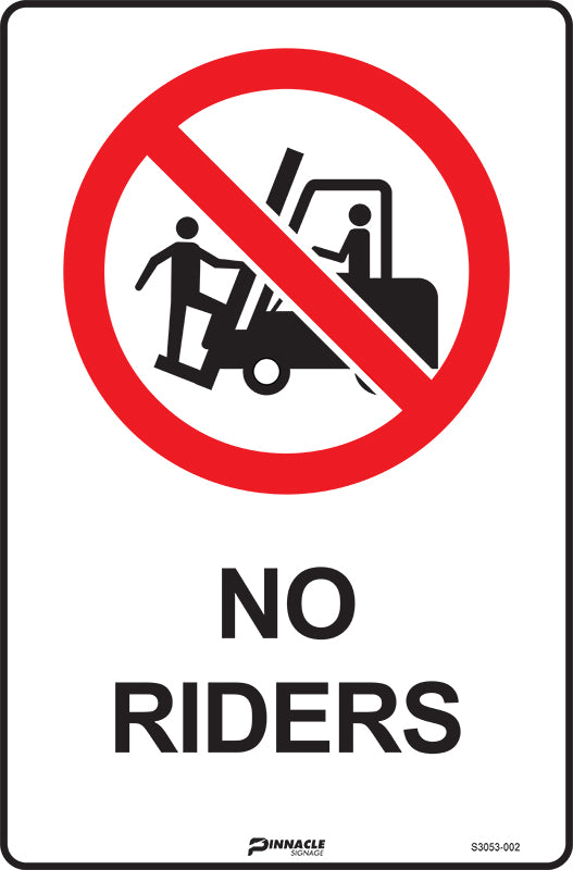 Max Global Products S3053 No Riders Sign