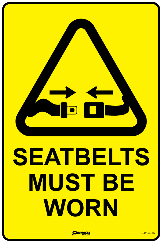 Max Global Products S4124 Seatbelts Must Be Worn Sign