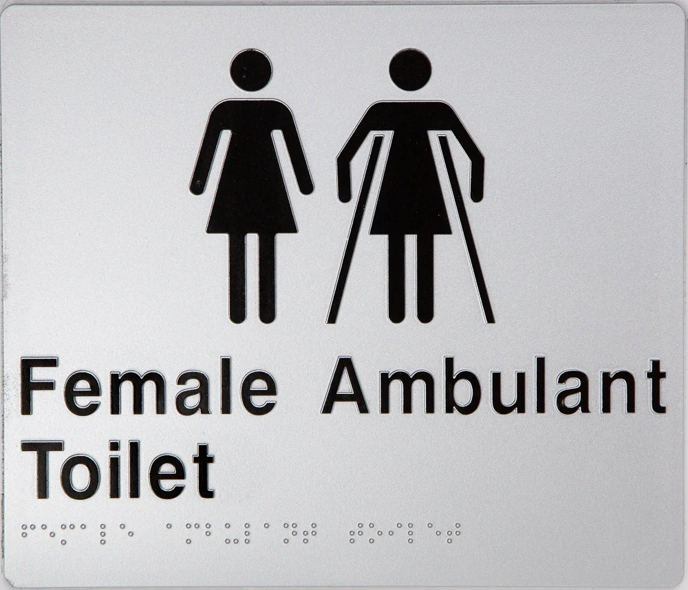 Max Global Products BS051 Sign, Female Toilet & Female Ambulant Toilet, , Blue/White PVC