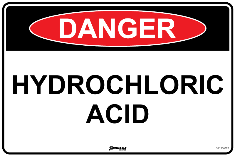 Max Global Products S2113 Danger Hydrochloric Acid Sign