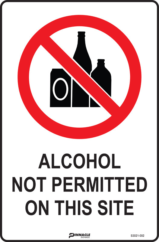 Max Global Products S3021 Alcohol Not Permitted On This Site Sign