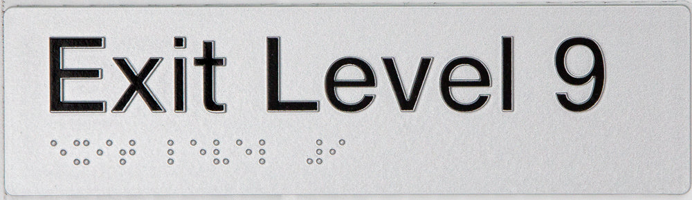Max Global Products BS081 Sign, Exit Level 9, , Silver/Black PVC
