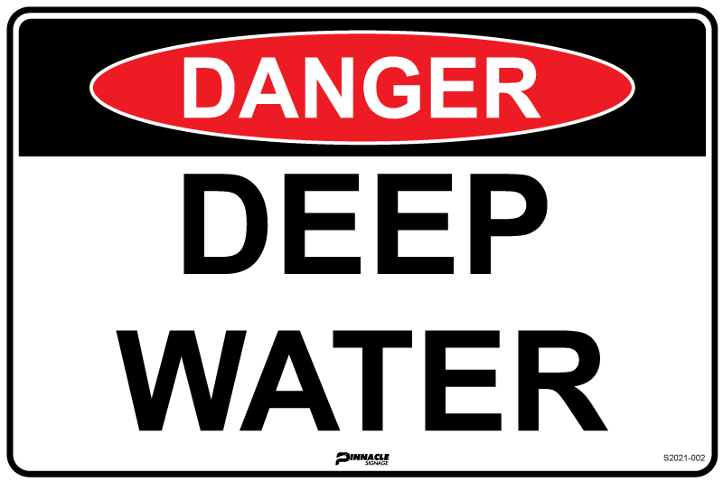 Max Global Products S2021 Danger Deep Water Sign